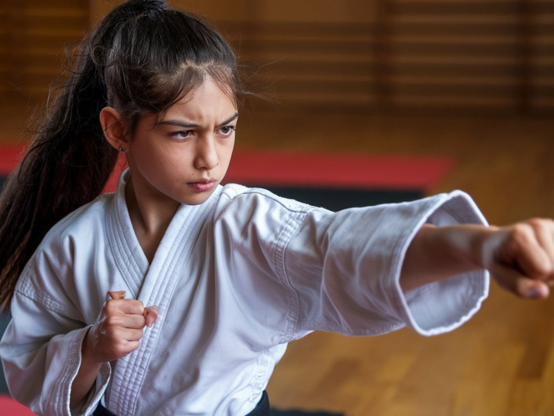 Women training self-defense